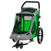 Aosom Pet Stroller Foldable with Mesh Windows Brakes and Cup Holder for Small Dogs(m-1)