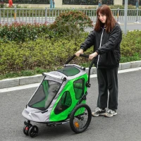 Aosom Pet Stroller Foldable with Mesh Windows Brakes and Cup Holder for Small Dogs(m-2)