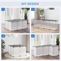 PawHut Pet Playpen with Door, Metal Mesh Cage with Mallet, Clear(m-5)