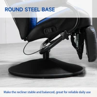HOMCOM Gaming Recliner, Racing Style Video Gaming Chair with Adjustable Backrest and Footrest, High Back 360 Degree Swivel Computer Chair with Lumbar Support and Headrest, Blue(m-6)