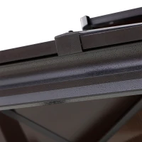 Outsunny Outside Porch BBQ Cooking Pergola Canopy w/ 6 Hooks for Utensils & Double Venting Roof(m-10)