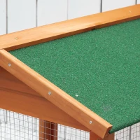 PawHut 65" Outdoor Wooden Birdcage Aviary with Pull Out Tray 2 Doors, Orange(m-8)