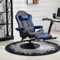 HOMCOM Gaming Recliner, Racing Style Video Gaming Chair with Adjustable Backrest and Footrest, High Back 360 Degree Swivel Computer Chair with Lumbar Support and Headrest, Blue(m-8)