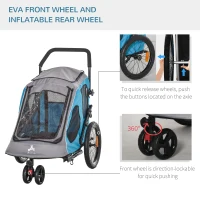 Aosom Pet Stroller Foldable with Mesh Windows Brakes and Cup Holder for Small Dogs(m-8)