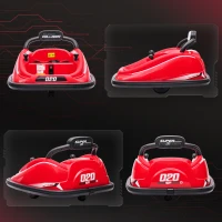 Aosom 12V Kids Bumper Car Twins Motor with Parent Remote Control, Safety Belt, Lights, 360° Rotation, Red(m-7)