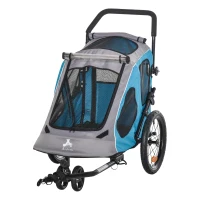 Aosom Pet Stroller Foldable with Mesh Windows Brakes and Cup Holder for Small Dogs(m-1)