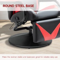 HOMCOM Gaming Recliner, Racing Style Video Gaming Chair with Adjustable Backrest and Footrest, High Back 360 Degree Swivel Computer Chair with Lumbar Support and Headrest, Red(m-6)