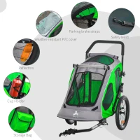 Aosom Pet Stroller Foldable with Mesh Windows Brakes and Cup Holder for Small Dogs(m-9)