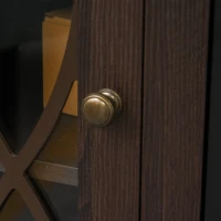 HOMCOM Electric Fireplace TV Stand for 50", Media Console Center Cabinet with 2 Shelves and 2 Cabinets with Adjustable Shelves for Corner, Dark Brown(m-15)