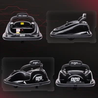 Aosom 12V Kids Bumper Car Twins Motor with Parent Remote Control, Safety Belt, Lights, 360° Rotation, Black(m-7)