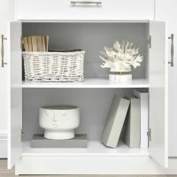 HOMCOM Modern Kitchen Sideboard, Buffet Table with Drawer, Double Door Cabinet and Adjustable Shelves, White(m-12)