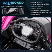 Aosom Kids Ride On Sports Car, 12V Battery Powered Electric Toy w/Parent Remote Control, Bluetooth, Horn, Music & LED Headlights Taillights for 3-6 Years Old Pink(m-6)