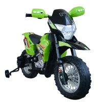 Aosom Cruising Kids Dirt Bike Electric Motorcycle with Charging 6V Battery, Real Driving Sounds, Built-In Music, Green(m-2)