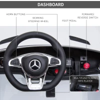 Aosom Licensed Kids Ride-On Car 12V with Remote Control, Suspension Wheel, Adjustable Speed, White(m-6)