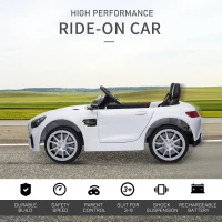 Aosom Licensed Kids Ride-On Car 12V with Remote Control, Suspension Wheel, Adjustable Speed, White(m-4)