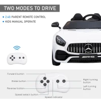 Aosom Licensed Kids Ride-On Car 12V with Remote Control, Suspension Wheel, Adjustable Speed, White(m-5)