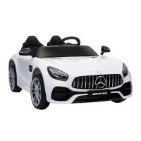 Aosom Licensed Kids Ride-On Car 12V with Remote Control, Suspension Wheel, Adjustable Speed, White(m-2)