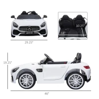 Aosom Licensed Kids Ride-On Car 12V with Remote Control, Suspension Wheel, Adjustable Speed, White(m-3)