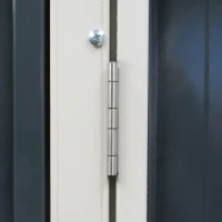 Outsunny 4' x 6' Outdoor Storage Shed Lean to Shed Outdoor Metal Tool Shed with Lockable Door and Air Vents, Dark Grey(m-10)