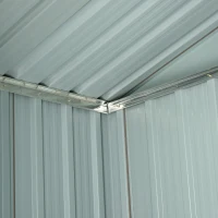 Outsunny 6.3' x 3.6' x 6' Garden Storage Shed Outdoor Patio Yard Metal Tool Storage House w Double Doors Grey(m-8)