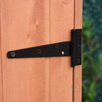 Outsunny Wood Garden Shed Outdoor Tool Storage Cabinet Hutch Lockable Unit with Double Door and 3 Tire Storage Shelves, Natural Wood(m-9)