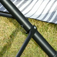 Outsunny 3 Seat Outdoor Swing Chair Steel Swing Bench Porch Swing With Adjustable Canopy & Coffee Tables & Cushion for Patio Garden, Black(m-10)