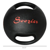 Soozier Medicine Ball with Handles, 18 lbs. Weighted Ball for Exercise, Med Ball for Abs, Core, Strength Training, Balance Training(m-3)