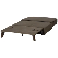 HOMCOM Folding Ottoman Sleeper, Convertible Fabric Bed, Brown(m-9)