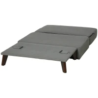 HOMCOM Folding Ottoman Sleeper, Convertible Fabric Bed, Grey(m-9)