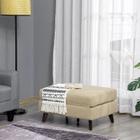 HOMCOM Folding Ottoman Sleeper, Convertible Fabric Bed, Beige(m-7)