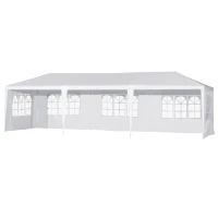 Outsunny 10x28ft Portable Gazebo Party Tent Outdoor Event Shelter Garden Sunshade with 5 Removable Walls(m-2)