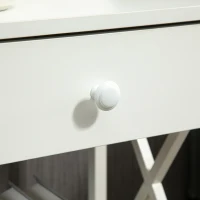 HOMCOM Modern Nightstand, Bedside Table with Drawer and Shelf, Side End Table with Steel Frame for Bedroom, White(m-8)