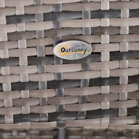 Outsunny Outdoor Classic Rattan Adirondack Deck Chair Armrest Lounge Chair with Cushion Grey(m-8)