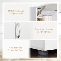 HOMCOM 66" Buffet with Hutch, Freestanding Kitchen Pantry with 2 Large Cabinets, 1 Pull Up Cabinet, 3 Drawers & Wide Countertop, White(m-8)