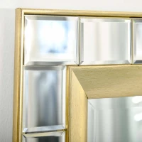 HOMCOM 59" x 20" Modern Full Length Mirror, Wall Hang and Leaner Floor Mirror, Vertical and Horizontal, for Living Room, Bedroom, Gold(m-8)