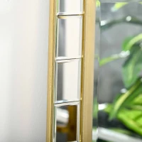 HOMCOM 59" x 20" Modern Full Length Mirror, Wall Hang and Leaner Floor Mirror, Vertical and Horizontal, for Living Room, Bedroom, Gold(m-9)