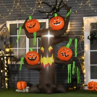 HOMCOM Outdoor 8FT Lighted Airblown Creepy Haunted Tree Inflatable Halloween Decoration Seasonal Decor(m-1)