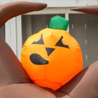 Outsunny 7' Inflatable Halloween Ghost Tree with Upside-down Clown Pumpkins, Blow-Up LED Display Indoor Outdoor for Garden, Lawn, Party, Holiday(m-11)