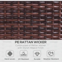 Outsunny 7 Pieces Patio Furniture Set, Outdoor Garden Sofa Set Sectional Set All Weather Rattan Conversation Set, Brown Khaki(m-5)