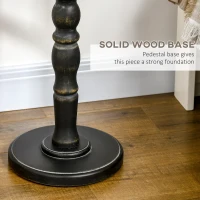 HOMCOM End Table, Round Side Table with Tabletop, Rustic with Solid Wood Leg for Living Room, Bedroom, Light Gray and Black(m-6)