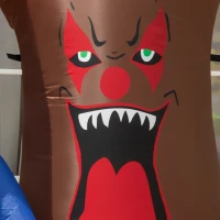 Outsunny 7' Inflatable Halloween Ghost Tree with Upside-down Clown Pumpkins, Blow-Up LED Display Indoor Outdoor for Garden, Lawn, Party, Holiday(m-12)