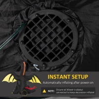 Outsunny 6ft Inflatable Halloween Giant Animated Fire & Ice Dragon with Wings, Blow Up LED Yard Display Indoor Outdoor for Garden, Lawn, Party, Holiday(m-4)