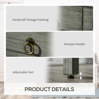 HOMCOM Vintage Console Table with 2 Drawers, Retro Entryway Table for Hallway, Living Room and Hallway, Grey(m-7)