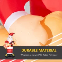 Outsunny 6ft Christmas Inflatables Outdoor Decorations Guitar-playing Santa Claus with Musical Notes Beard, Blow-Up LED Yard Christmas Decor for Lawn Garden Party(m-7)