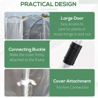Outsunny 9.85'L x 6.6'W x 6.6'H Polytunnel Greenhouse Outdoor Walk-In Greenhouse, Transparent(m-6)