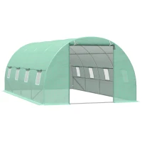 Outsunny 20 X 10' Greenhouse Walk-in Tunnel Garden Heavy Duty Metal Frame Warm House, Green(m-2)
