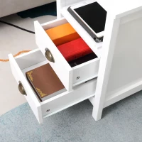 HOMCOM Modern End Table with 2 Drawers and Storage Shelf, Accent Sofa Side Table for Living Room, White(m-9)