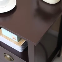HOMCOM Modern End Table with 2 Drawers and Storage Shelf, Accent Sofa Side Table for Living Room, Coffee(m-9)