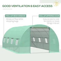 Outsunny 20 X 10' Greenhouse Walk-in Tunnel Garden Heavy Duty Metal Frame Warm House, Green(m-5)