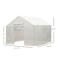 Outsunny 10x9.5x8ft Steeple Outdoor Walk-In Greenhouse Portable Garden Planting Warm House w/White PE Cover(m-3)